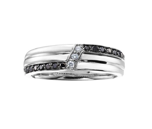 JONC EN OR BLANC SERTI DE DIAMANTS BLANCS ET NOIRS JONC EN OR BLANC SERTI DE DIAMANTS BLANCS ET NOIRS